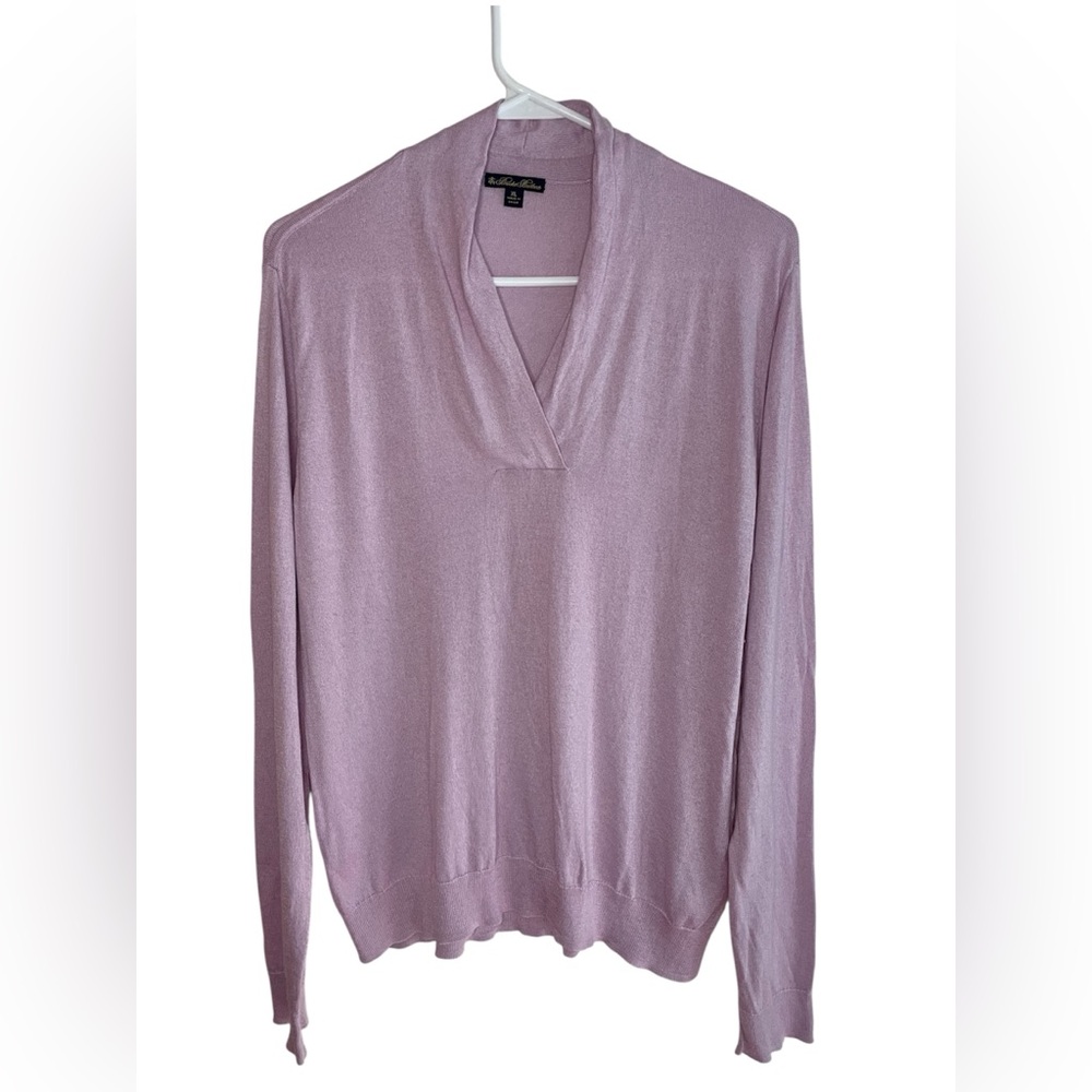 Brooks Brothers Silk Cashmere Lightweight Sweater Women XL Purple Lilac Orchid